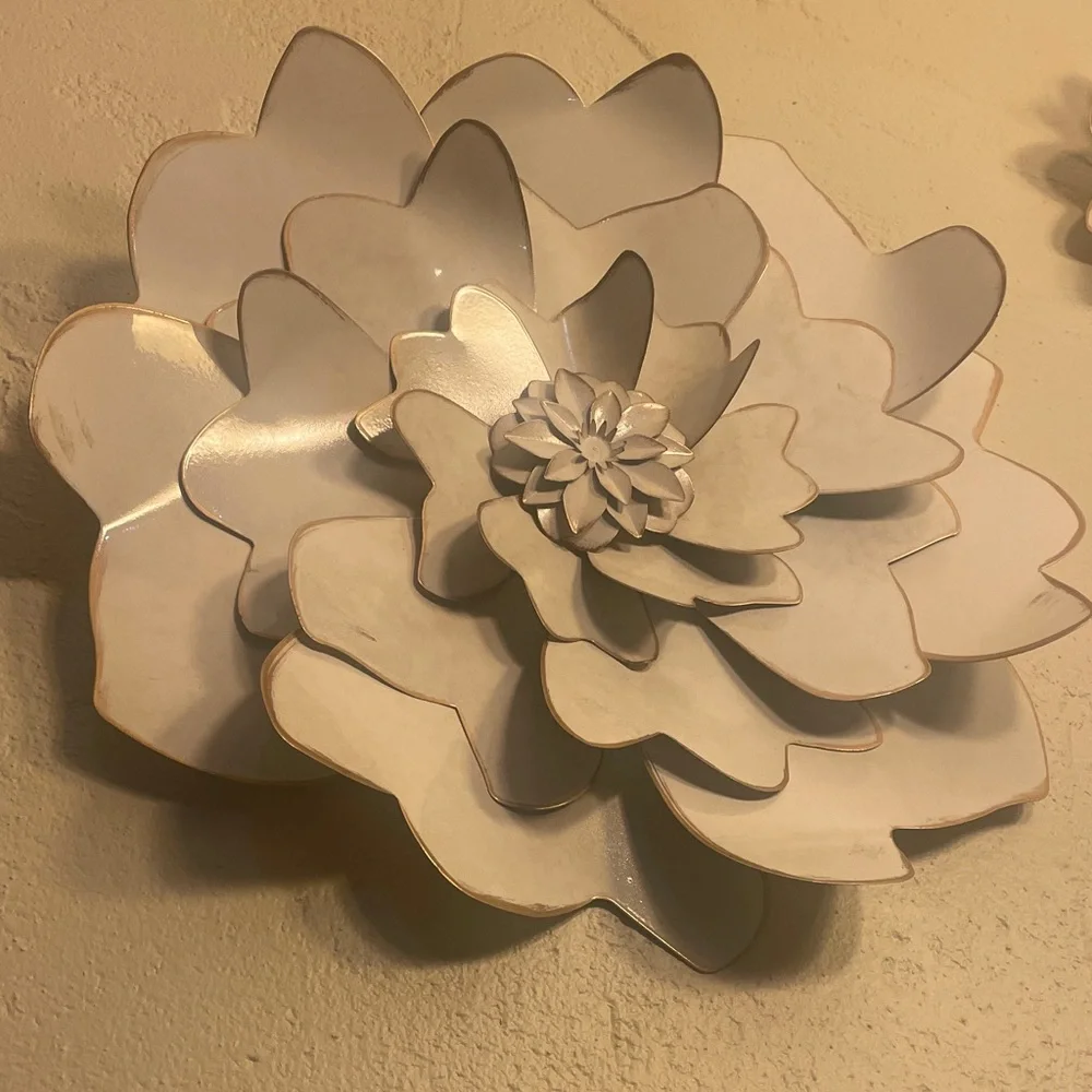 Z Gallerie Cream Floral Wall Art Trio